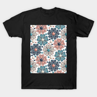 Floral Pattern Art On White Background T-Shirt